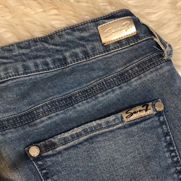 Seven7 Denim - Seven 7 Skinny Distressed Fray Jeans